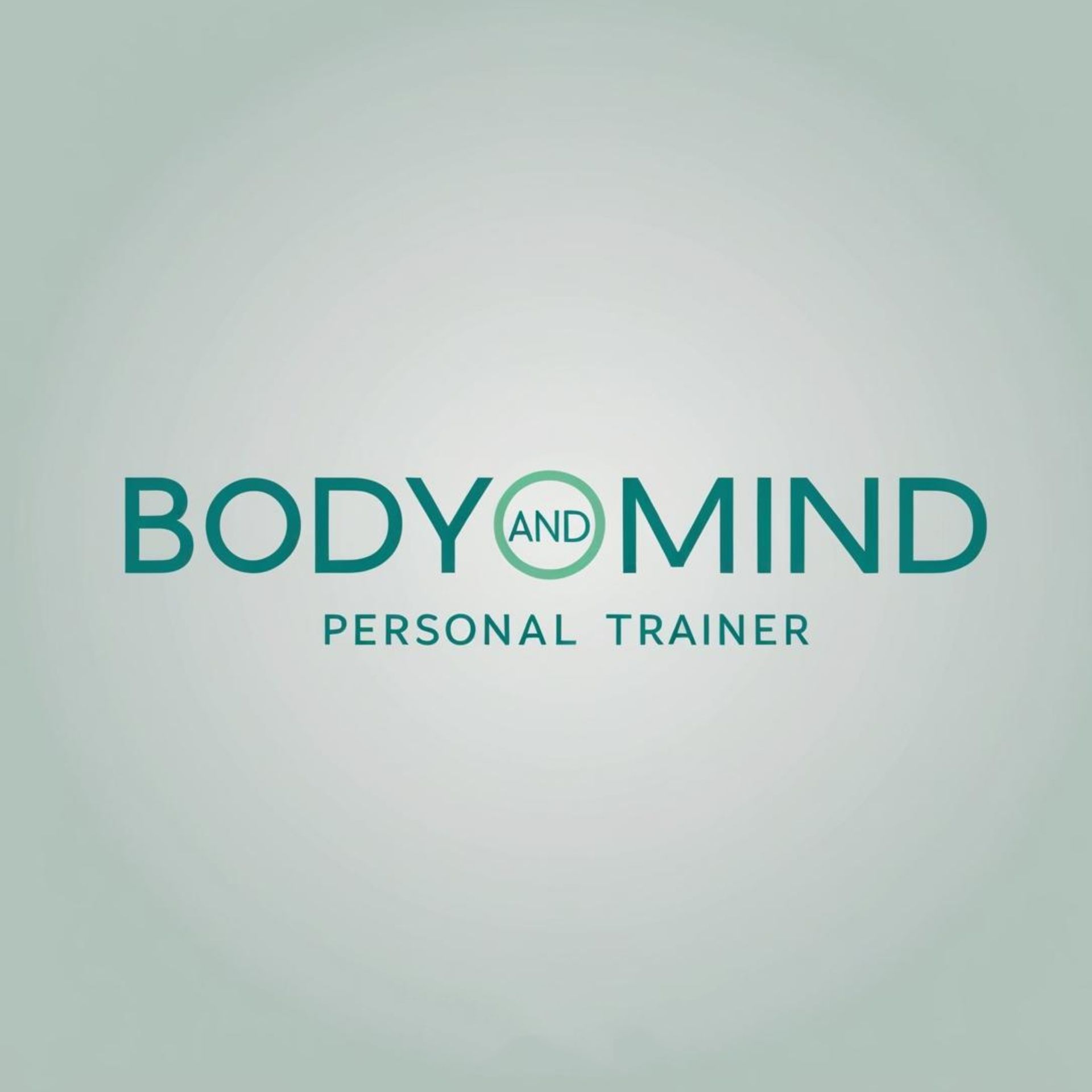 A body and mind personal trainer logo on a grey background