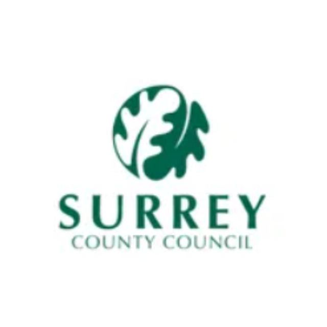 Surrey County Council logo in green on a white background