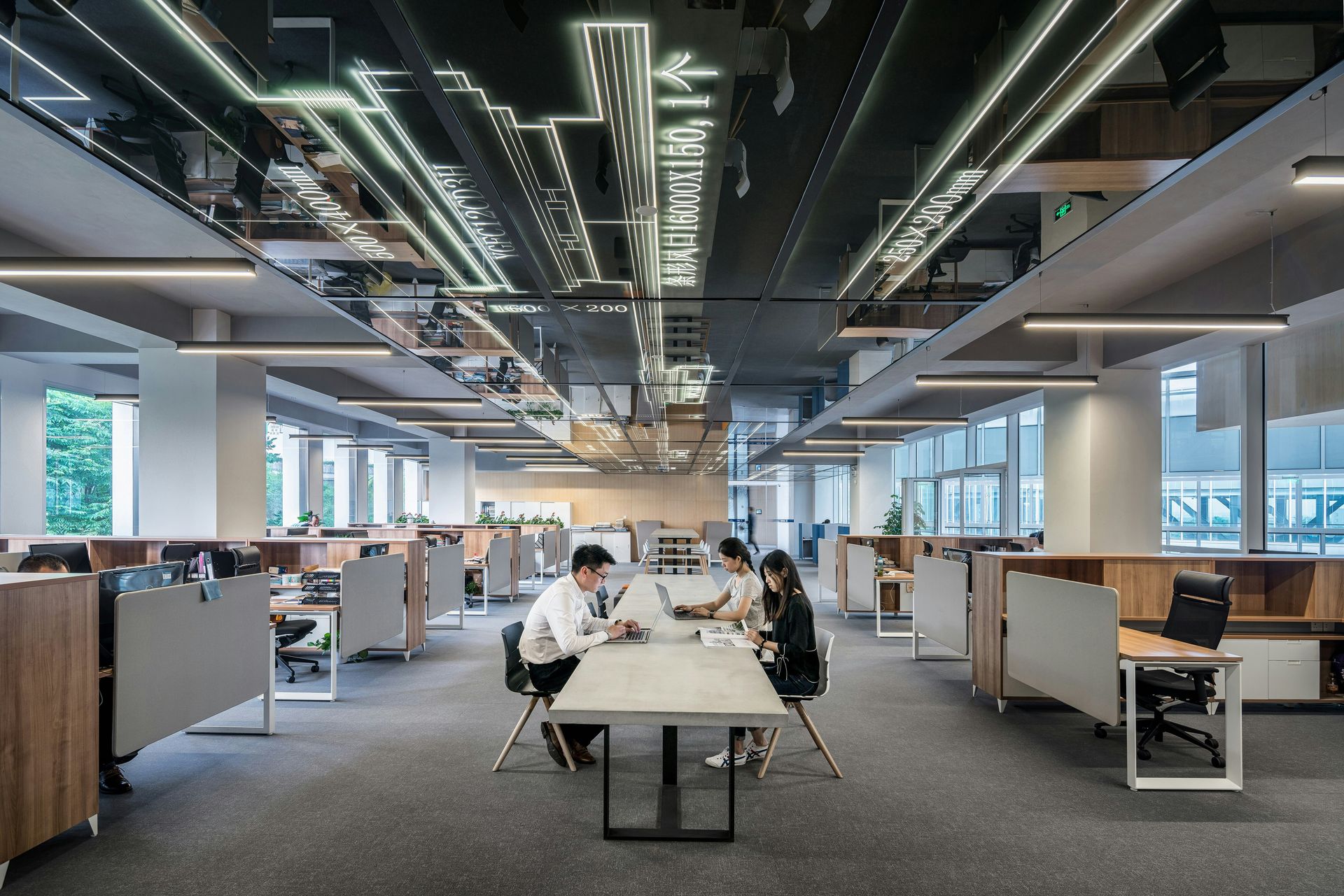 People sitting in an office with good air quality