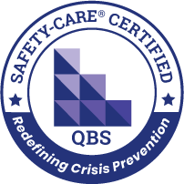 Safety-Care Certified badge. Blue and purple design. Text reads: 