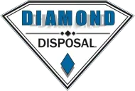 Logo for Diamond Disposal featuring the word "DIAMOND" in blue above "DISPOSAL" inside a white diamond-shaped frame.