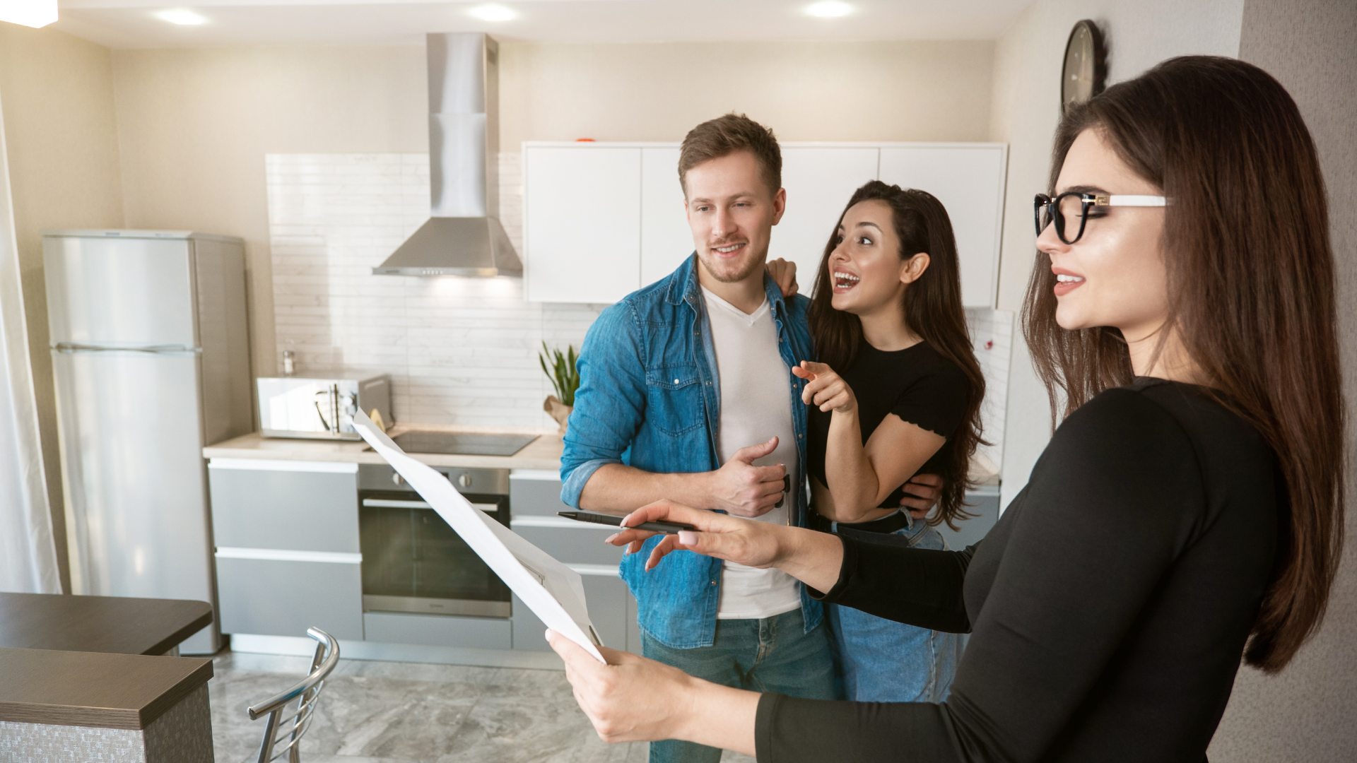Property manager discussing with tenant during meeting