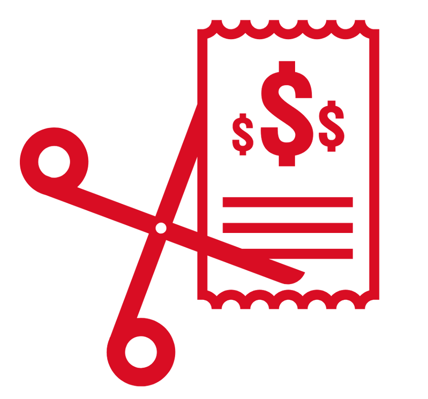 Scissors cutting up your money