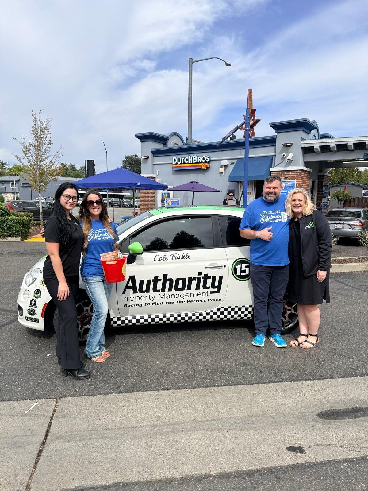 Authority Property Management team supporting Dutch Bros Caffeinate for a Cause in Redding