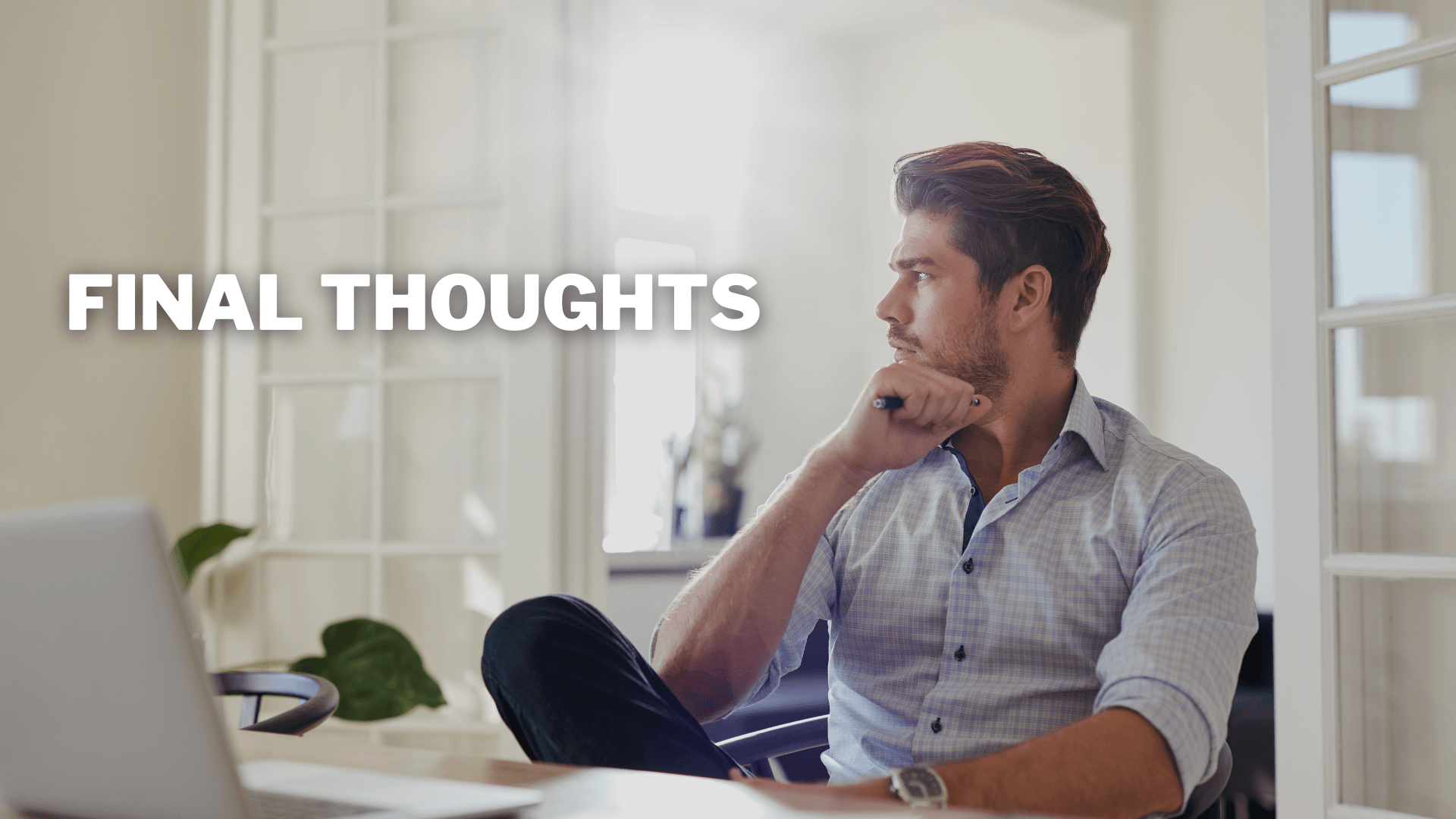 Man thinking about leasing choices.
