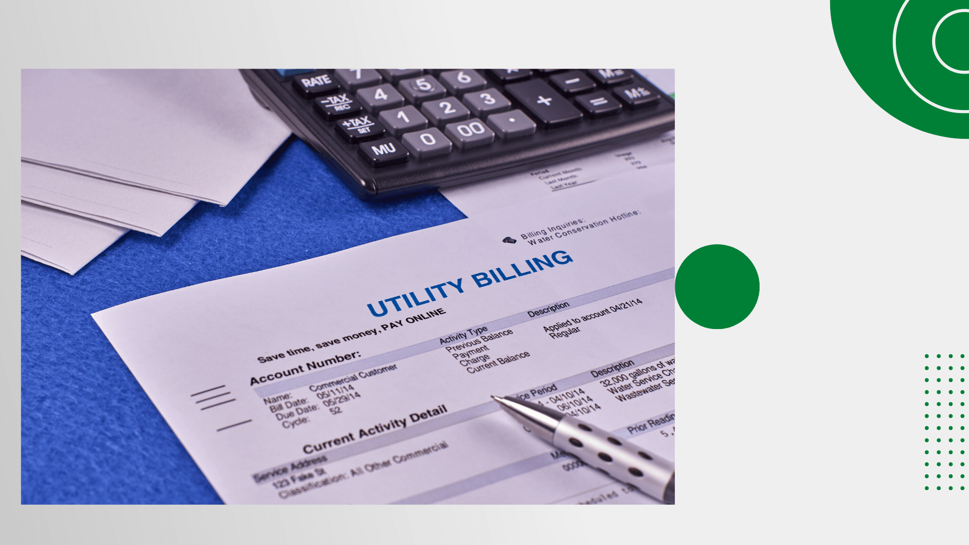 Photo fo a utility bill for a rental.