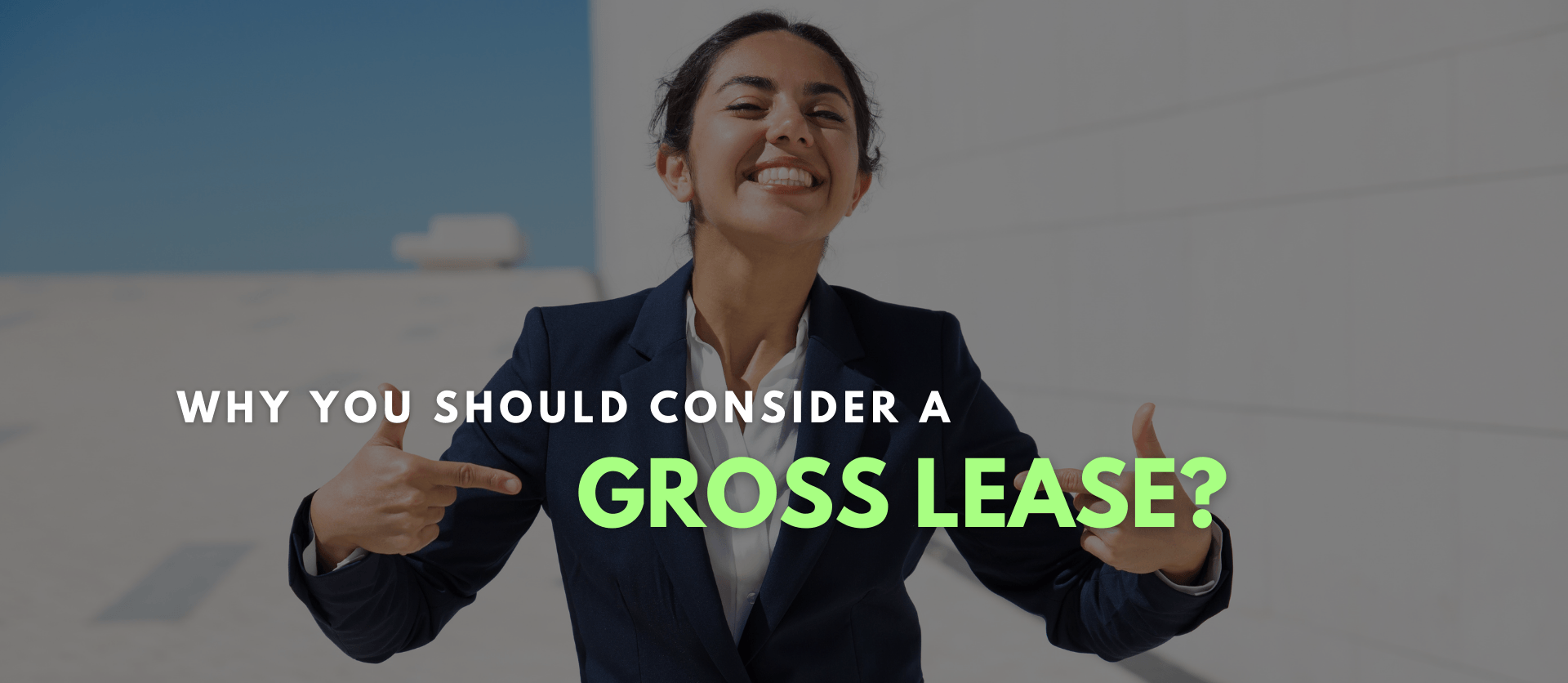 Young lady happy about acquiring a gross lease for her new business venture.