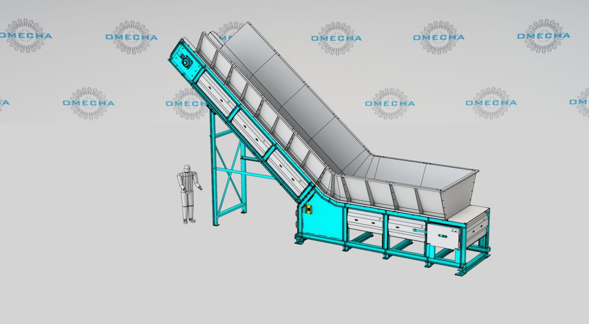 chain conveyor feeding Omecha