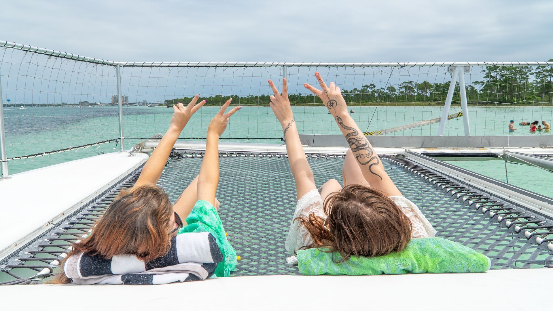 Sunbathing on Dolphin Cruise