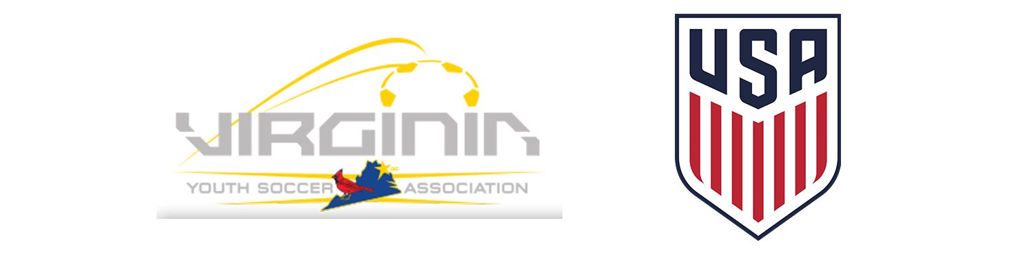 A logo for virginia youth soccer association next to a logo for the usa