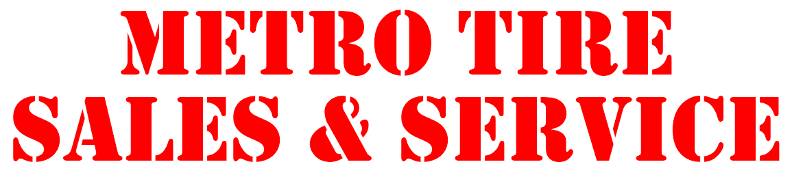 A red sign that says metro tire sales and service