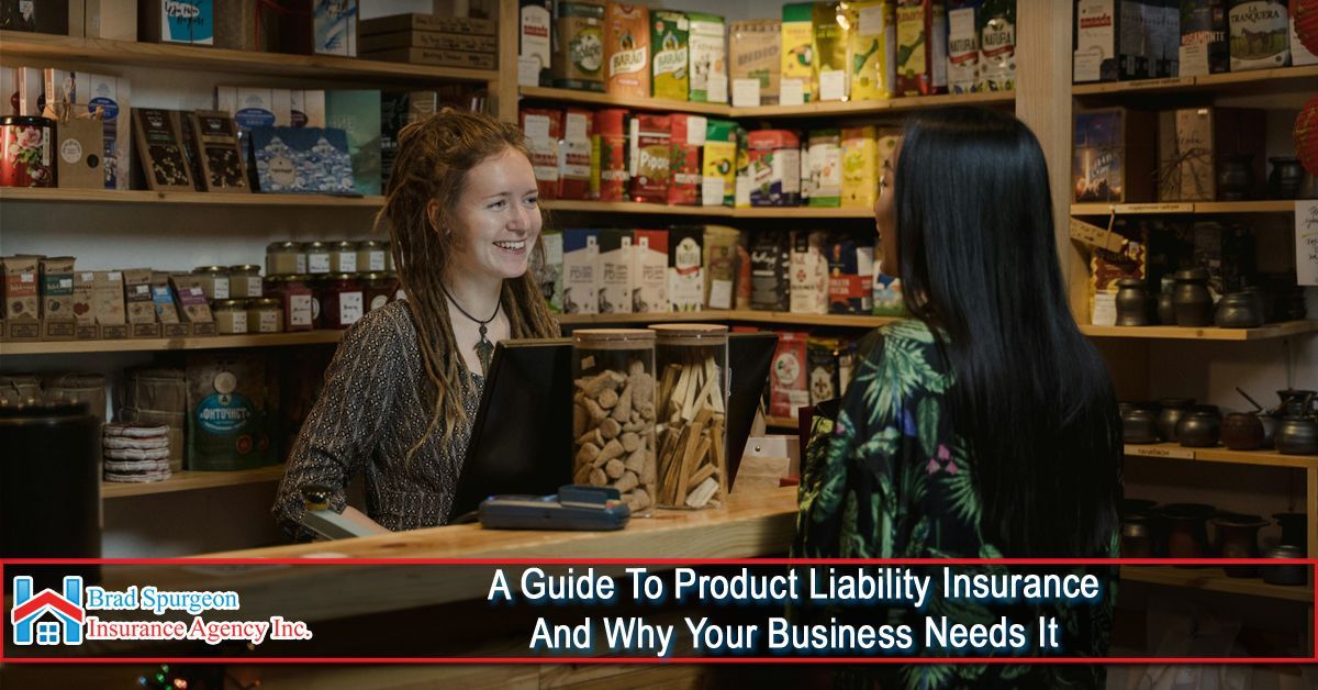 Two people converse at a shop counter
