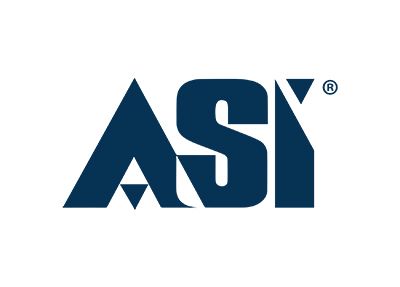 Dark blue ASI logo on white background; “ASI” in a stylized font.