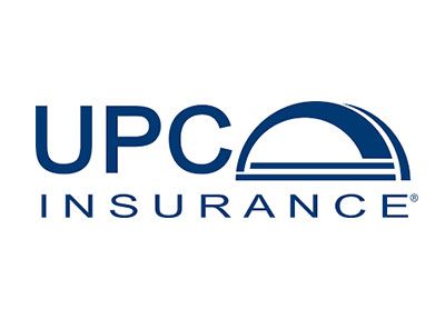 UPC Insurance logo: Blue text 