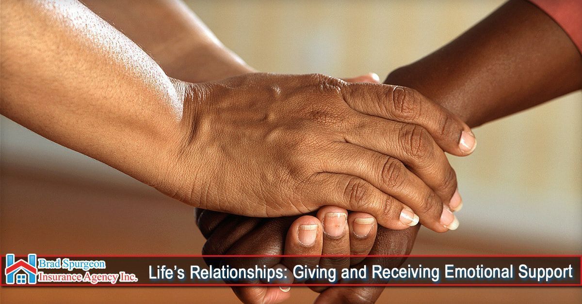 Two pairs of hands holding each other in support
