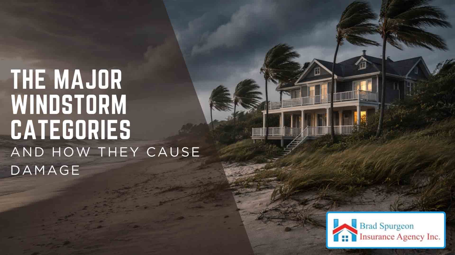 Stormy beach scene with a house and text: