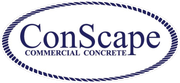 A logo for conscape commercial concrete in Fort Worth.