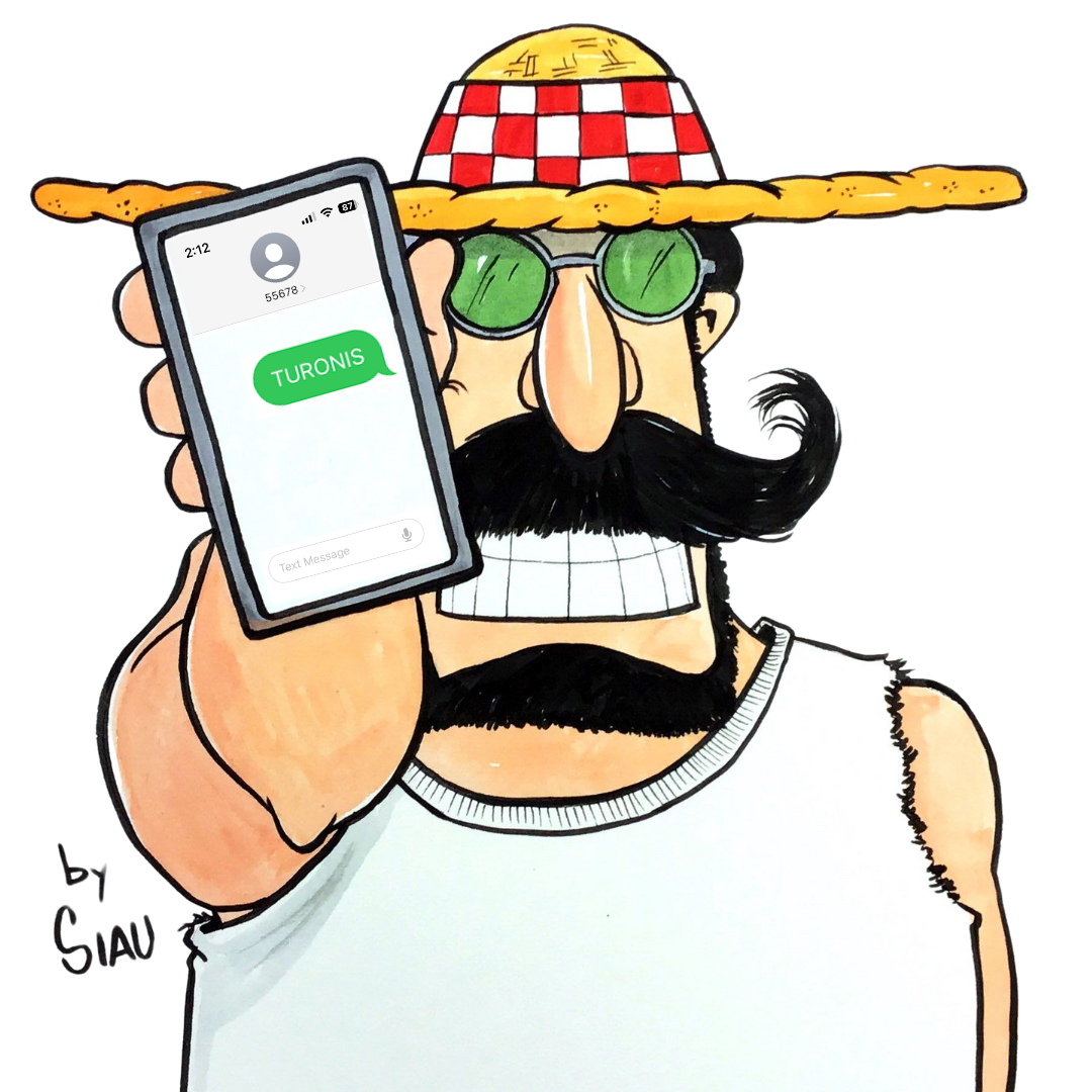 Vinny holding a cell phone