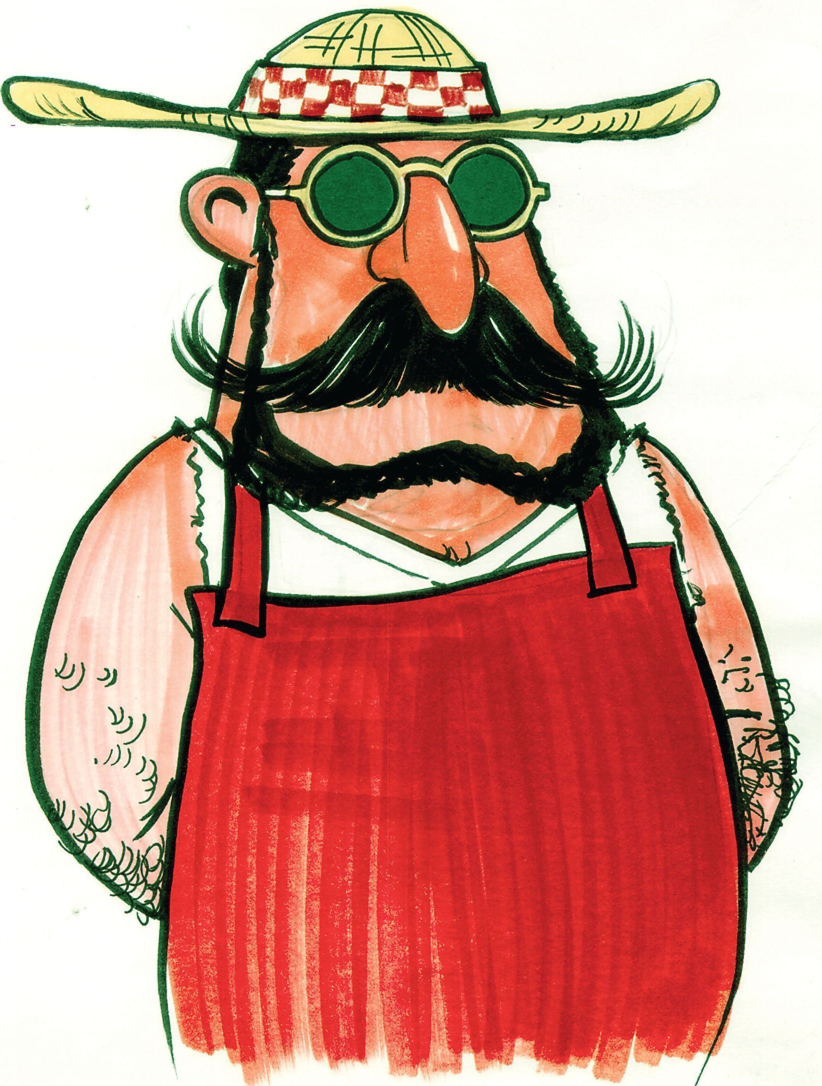 A drawing of a man with a hat and sunglasses - Vinny