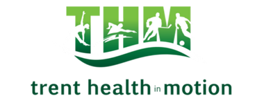 A logo for trent health in motion enhancing health optimizing performance