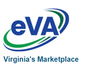 a blue and green logo for eva virginia 's marketplace