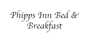 A black and white logo for phipps inn bed and breakfast