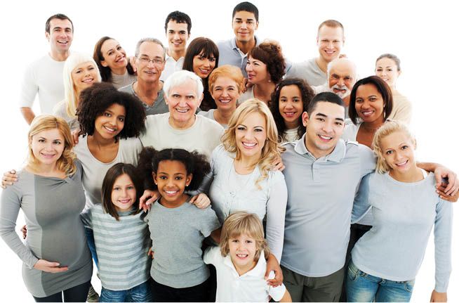 A large group of people are posing for a picture together.