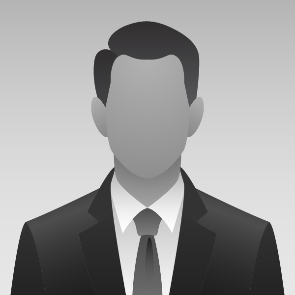 Gray silhouette of a person in a circle, head and shoulders.