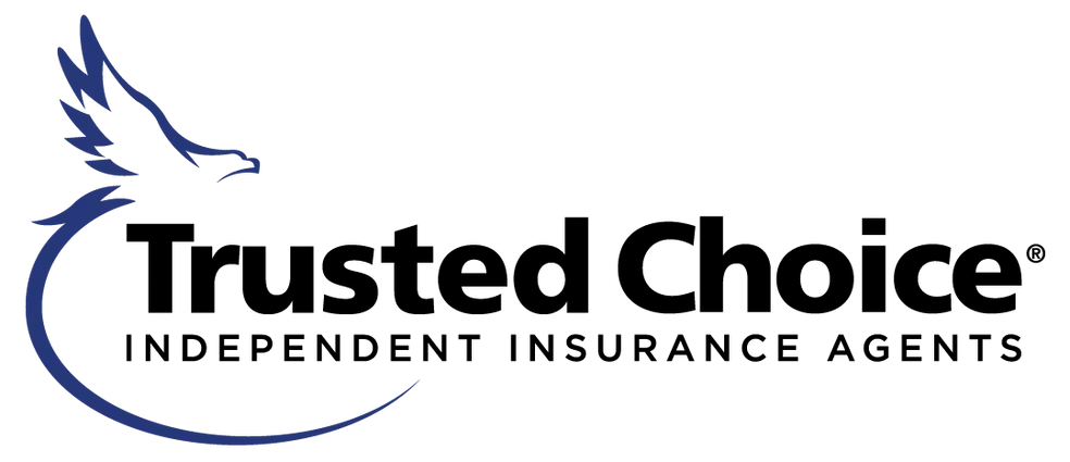Trusted Choice Independent Insurance Agents logo with blue eagle and black text