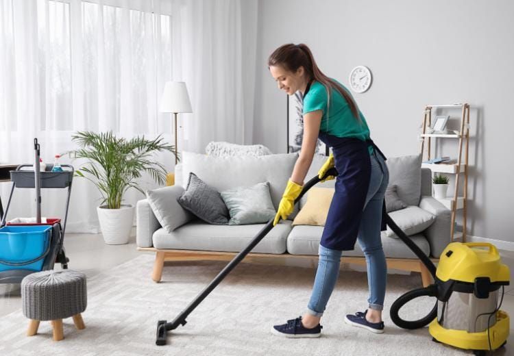 Woman Vacuuming