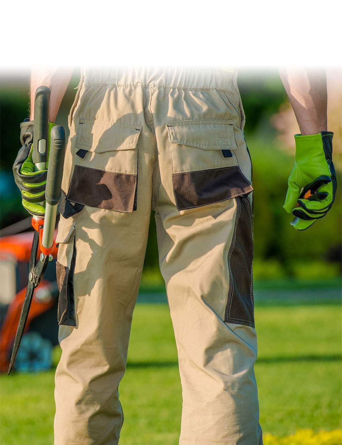 Man Holding Grass Scissor Man Holding Grass Scissor
