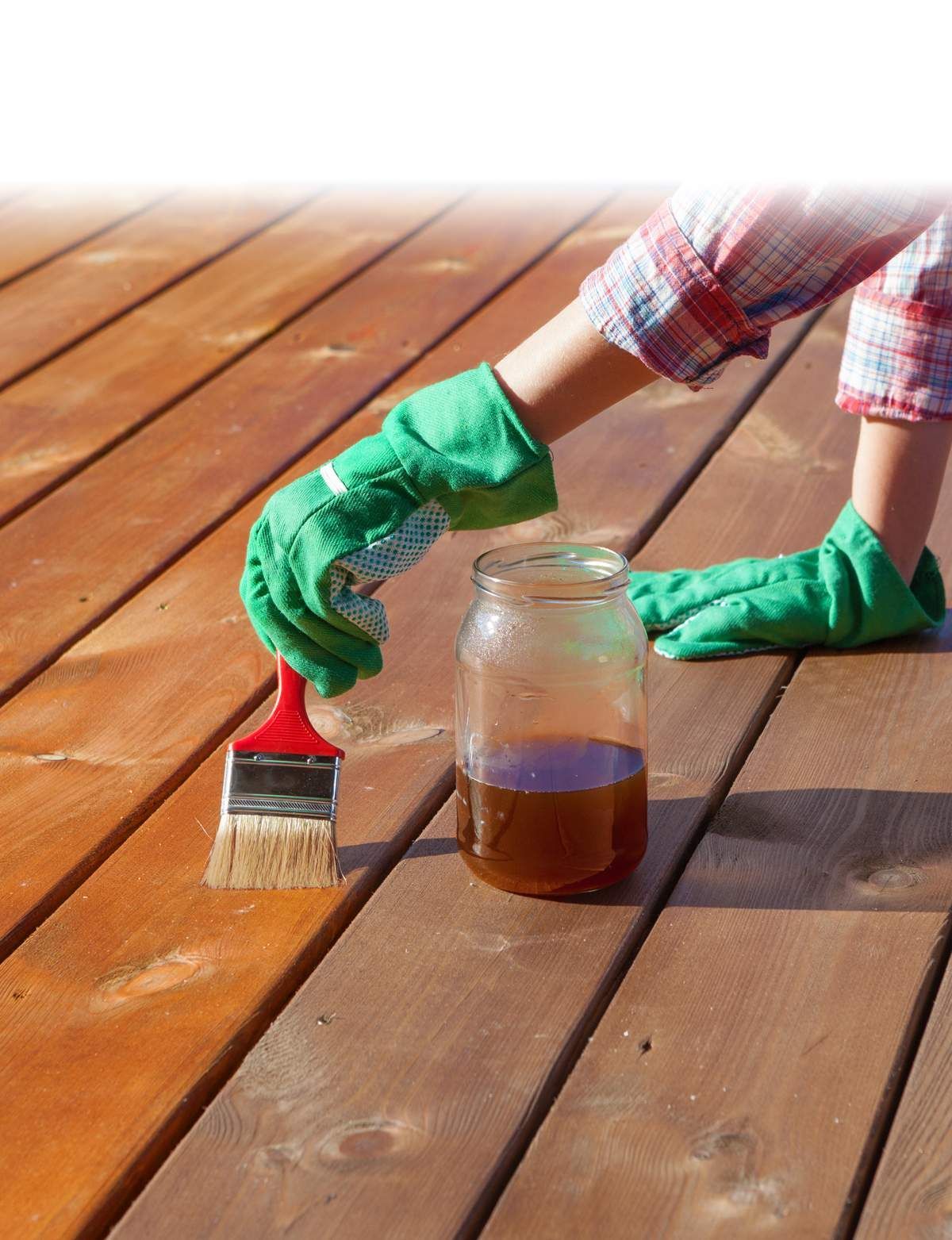 Man Staining Deck