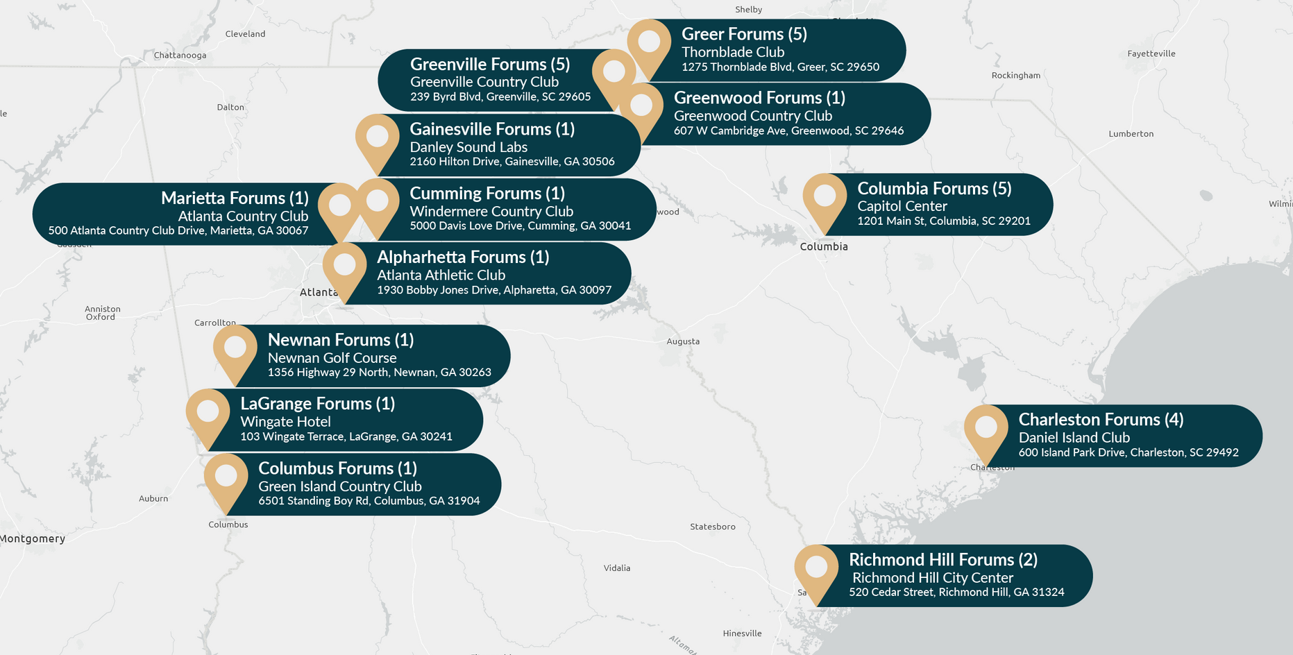 C12 Forum Locations