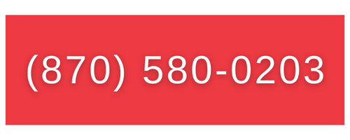 White phone number “(870) 580-0203” on a red rectangular background