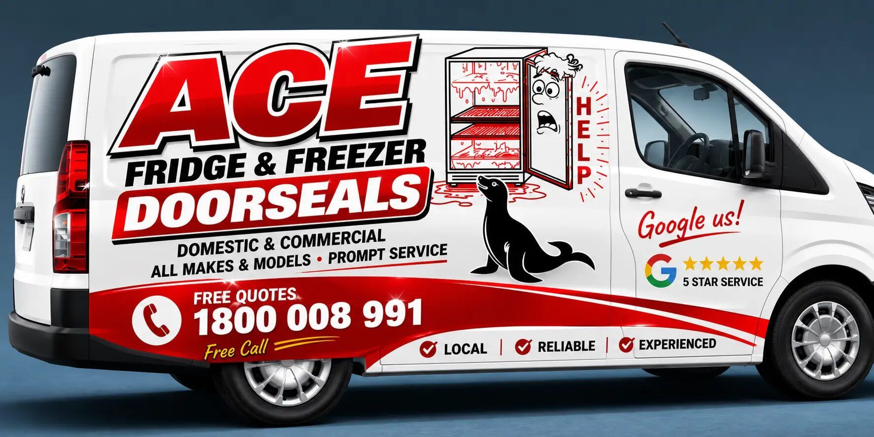 ACE Fridge & Freezer Doors Van With Red and Black Branding — Ace Fridge Door Seals In Cairns, QLD