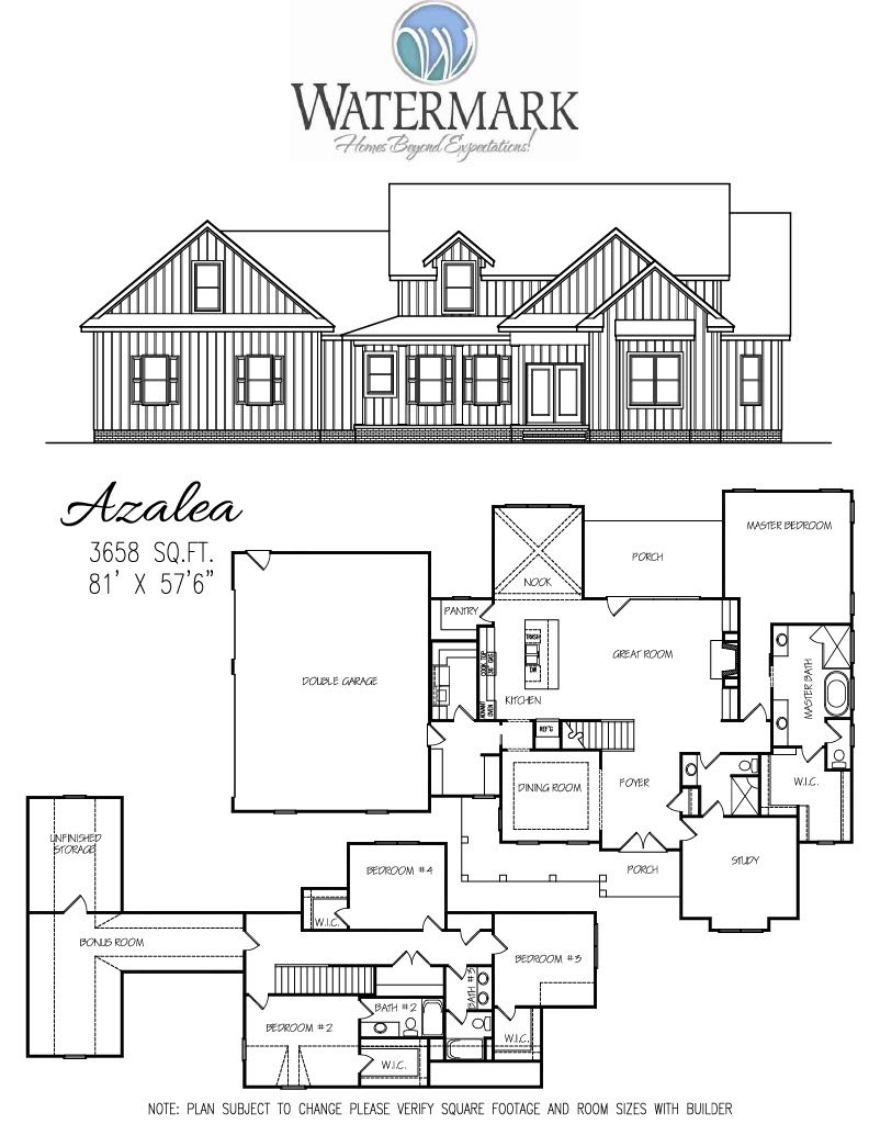 Floor Plans Watermark Homes Benson, NC
