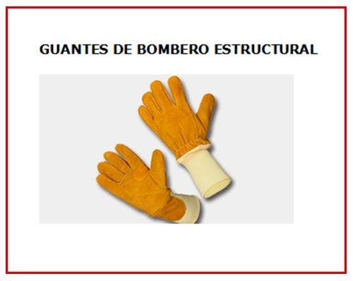 Un par de guantes de bombero estructurales sobre un fondo blanco.