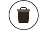 Trash can icon in a circle.