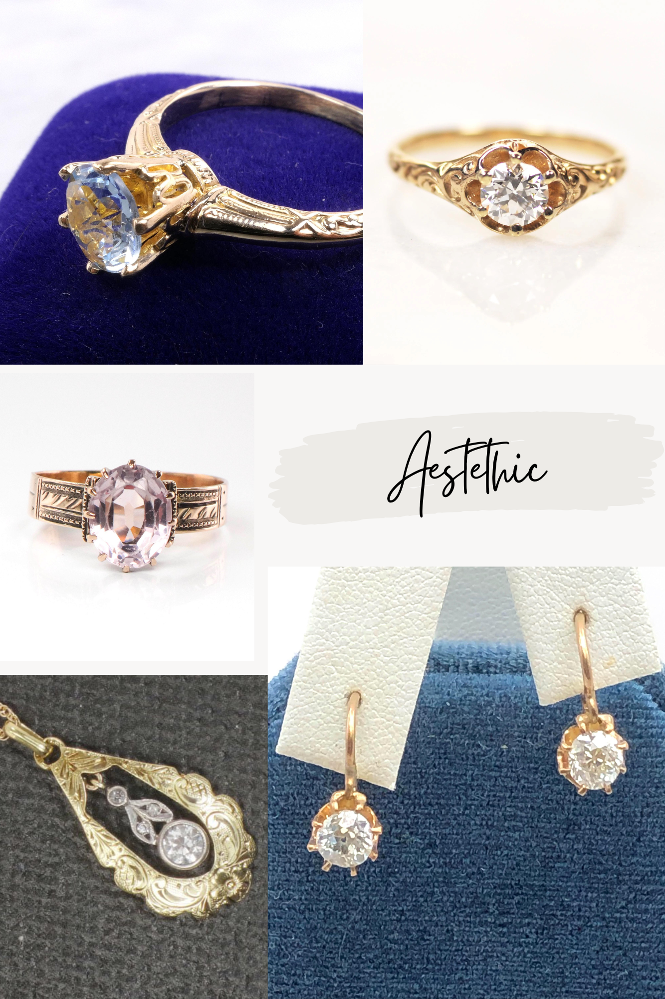 Victorian gold jewelry including rings.