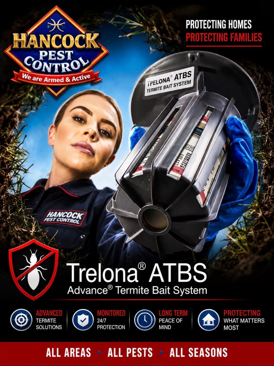 Person Put a Termite Baiting System on the Ground — Hancock Pest Control in Mardi, NSW