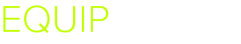 The word equip is written in green on a white background.