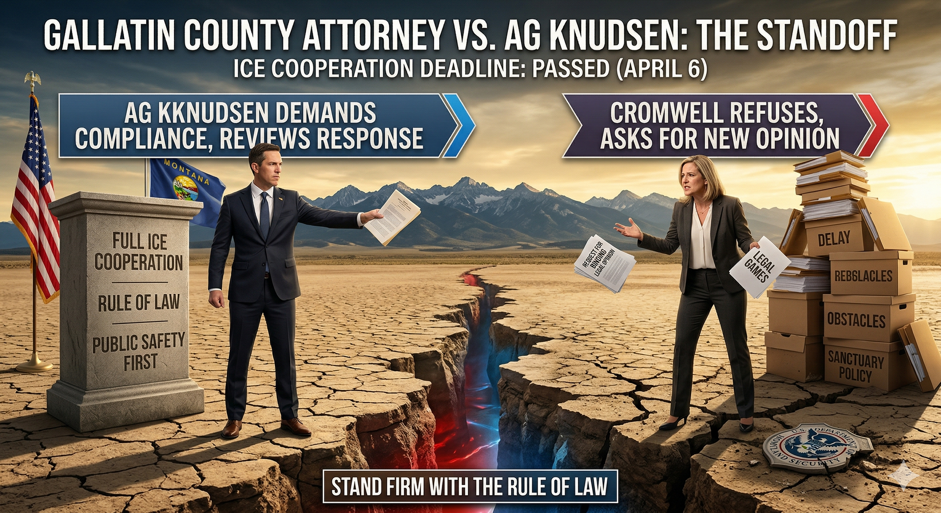 Update: Gallatin County Attorney Audrey Cromwell defies AG Austin Knudsen on ICE cooperation – standoff continues