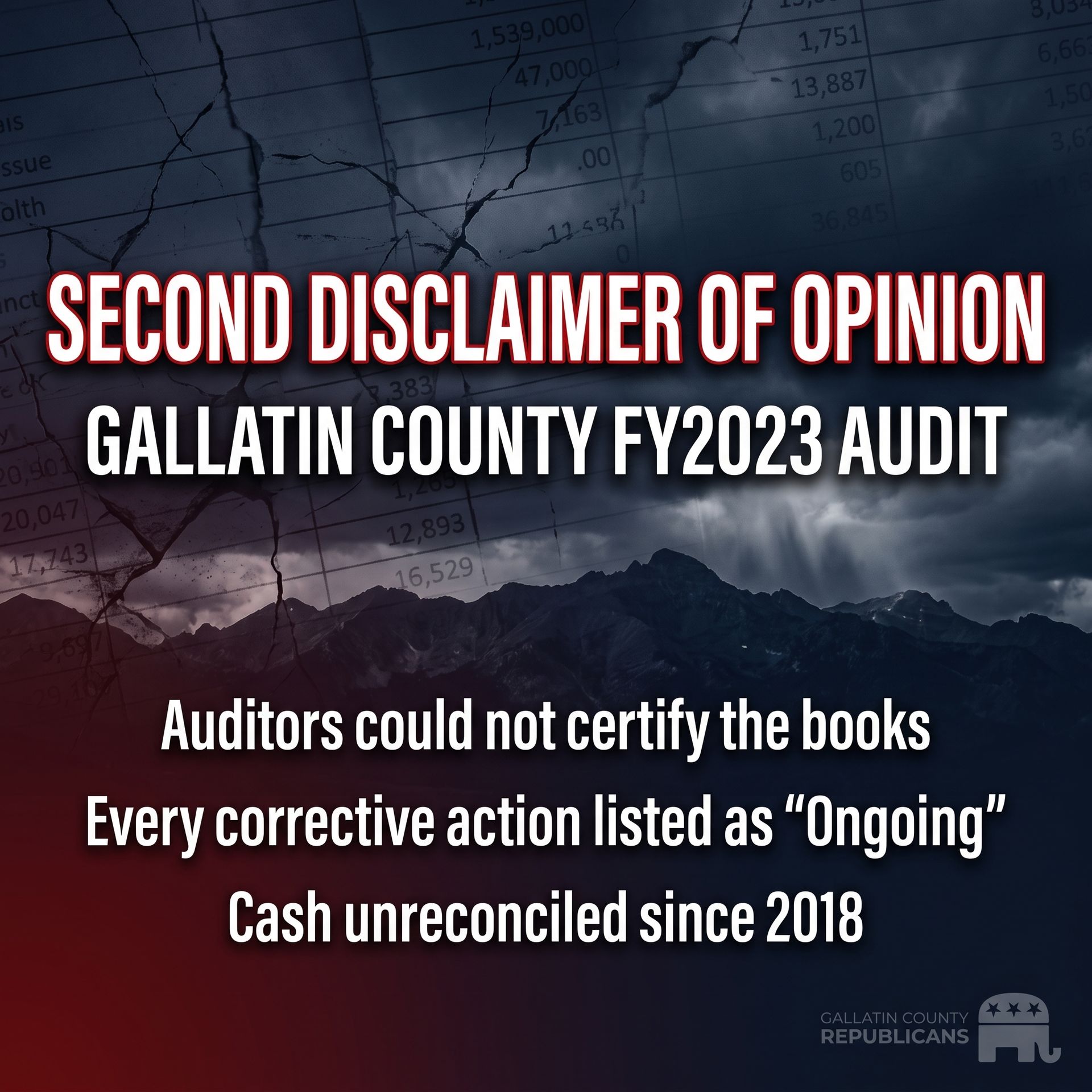 Gallatin County receives second Disclaimer of Opinion on FY2023 audit