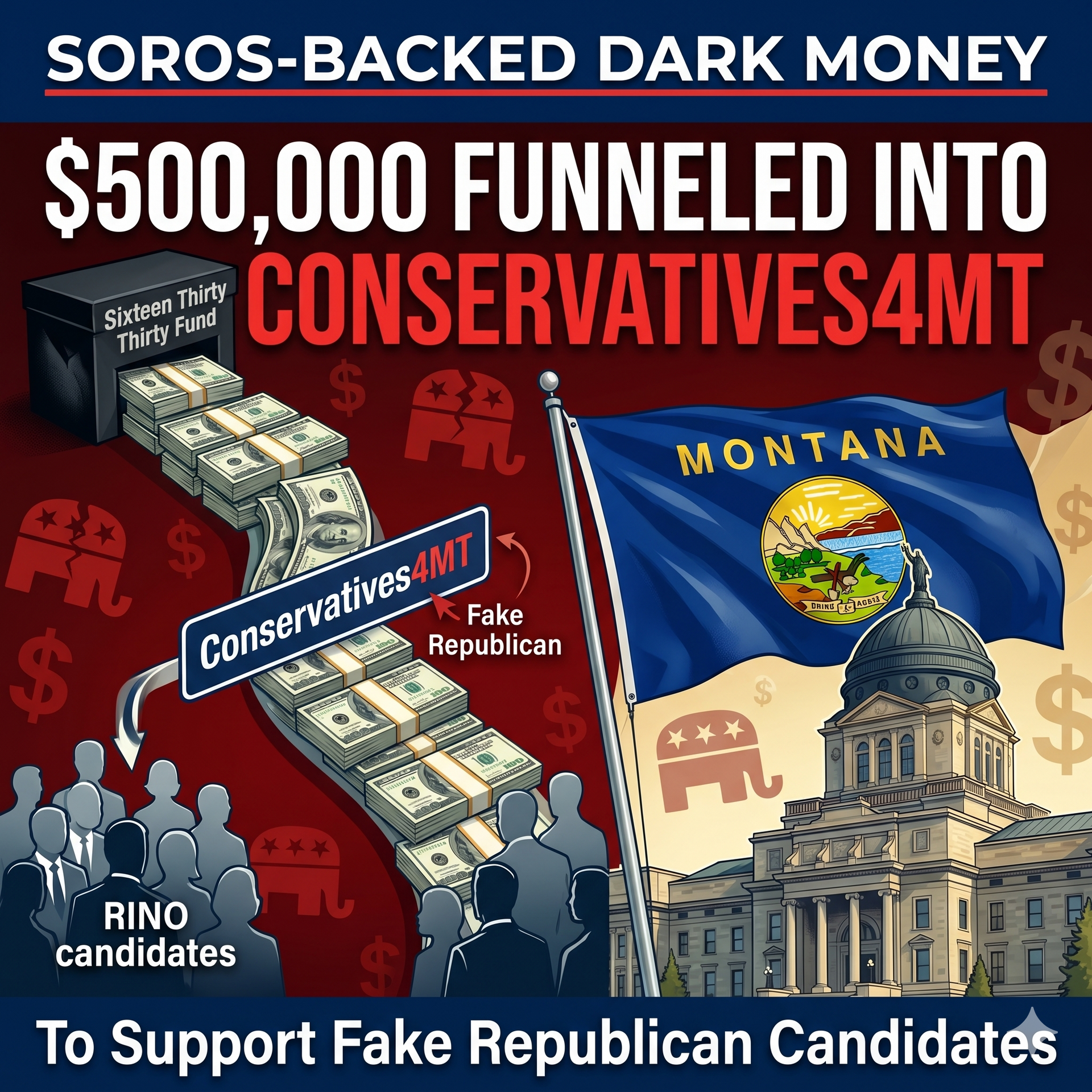 Soros-backed dark money funneled $500,000 into Conservatives4MT PAC to support RINO candidates