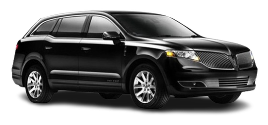 A black Lincoln MKT crossover SUV parked against a white background.