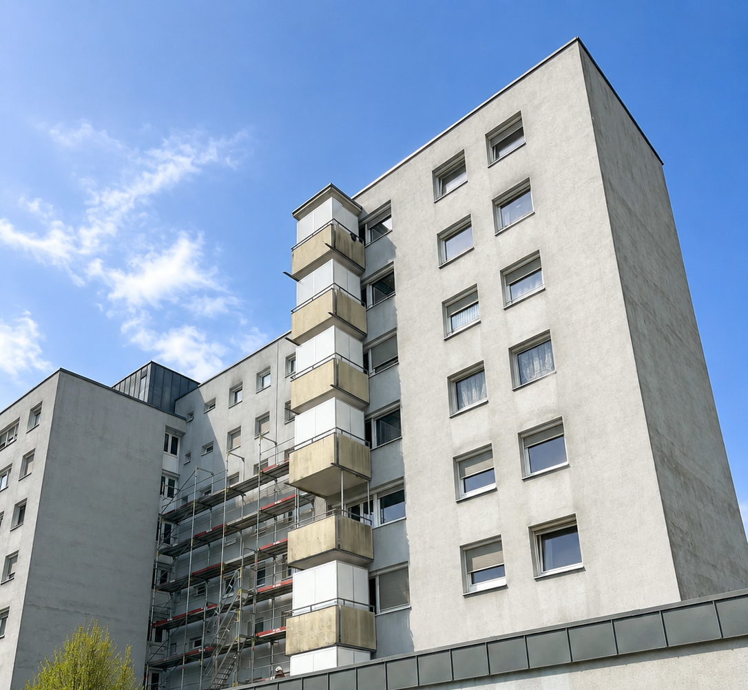 Bathbox hoch oben: als Balkon-Badanlage in Regensburg | Washbox Solutions