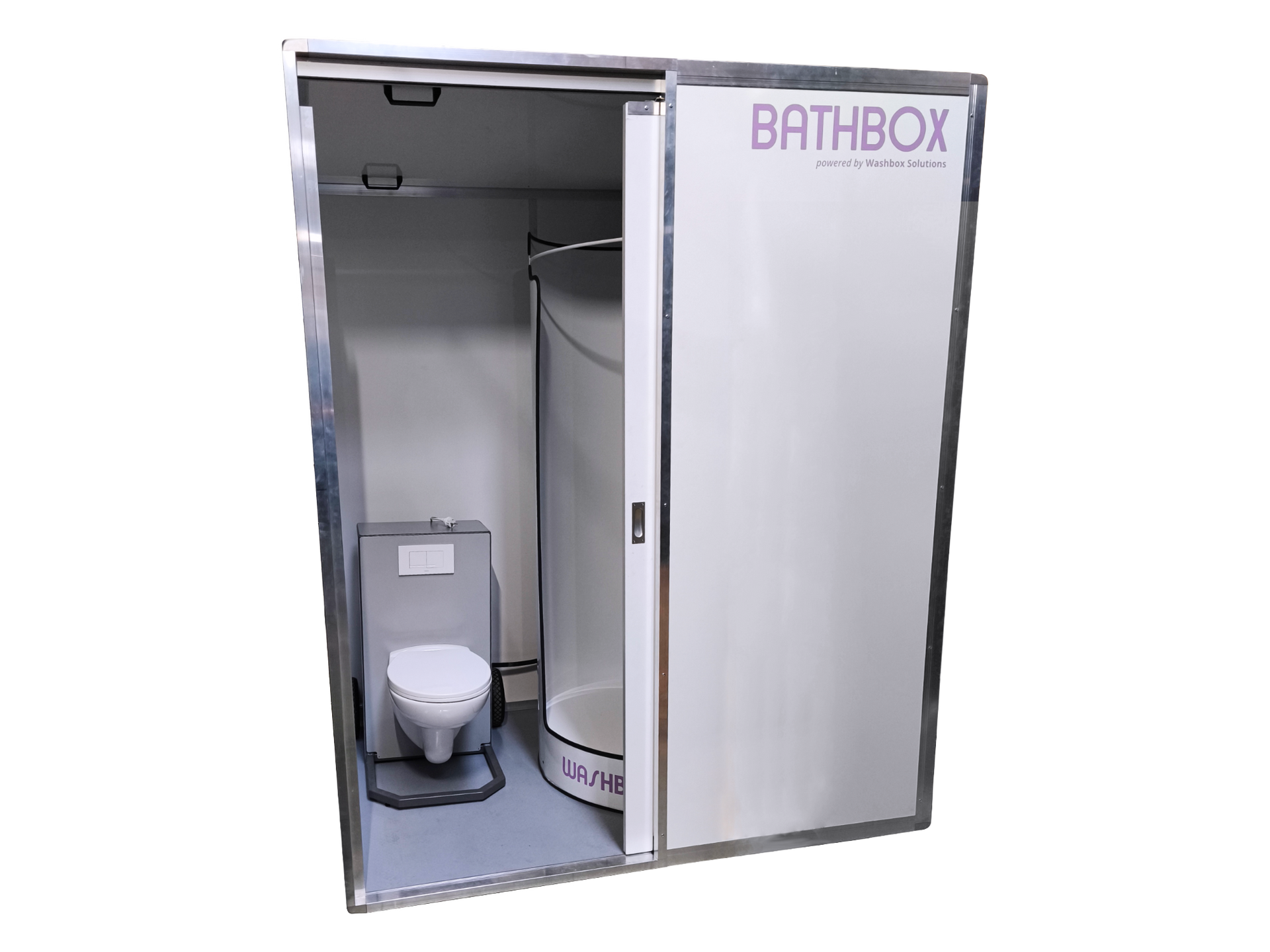 Bathbox von Washbox Solutions: Komplettbad für Lösungen mit WC, Waschbecken und Dusche bei Großprojekten.