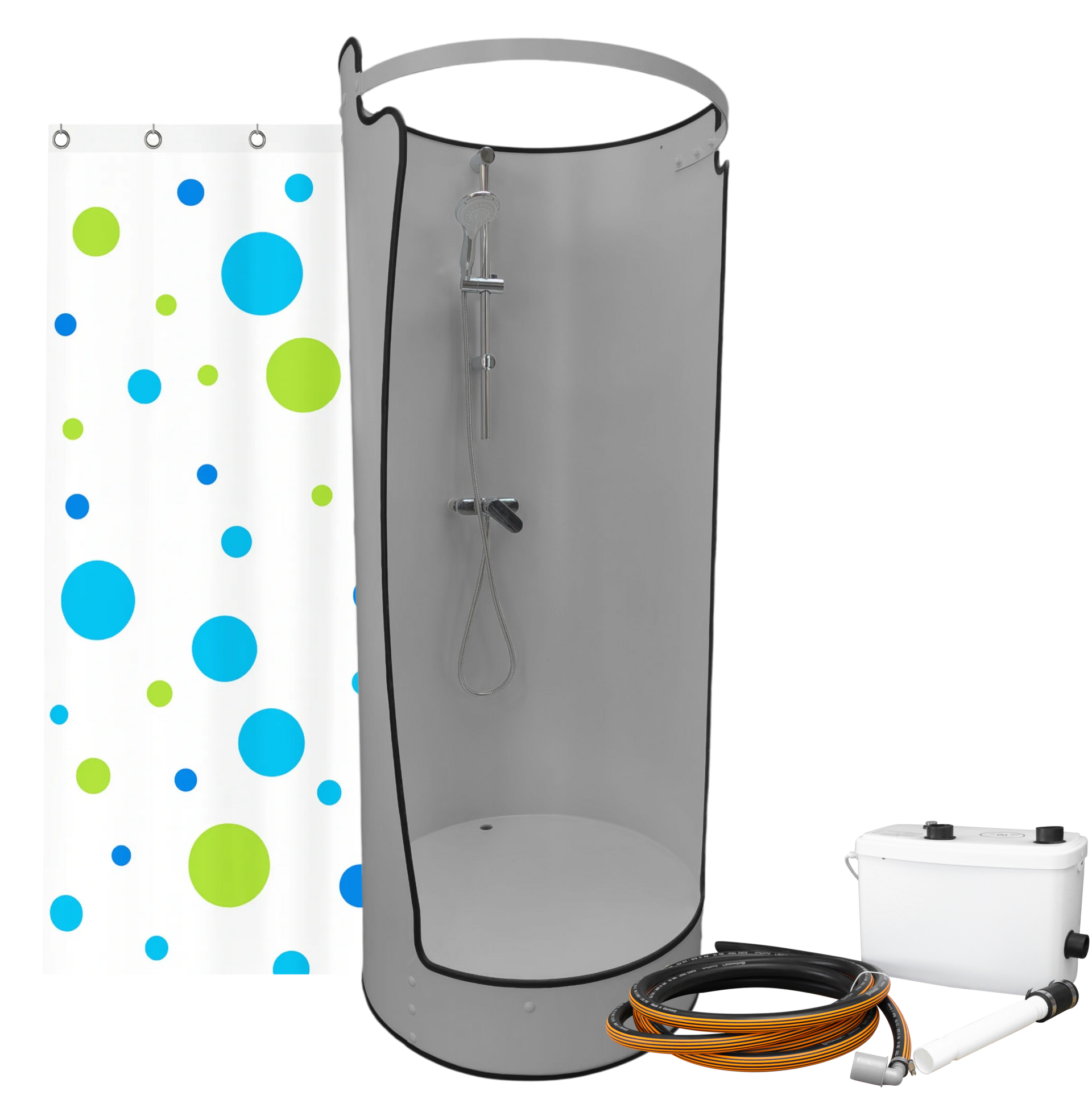 Washbox die praktische Dusche in der Ausstattung BASIC mit Hebeanlage zusätzlich.