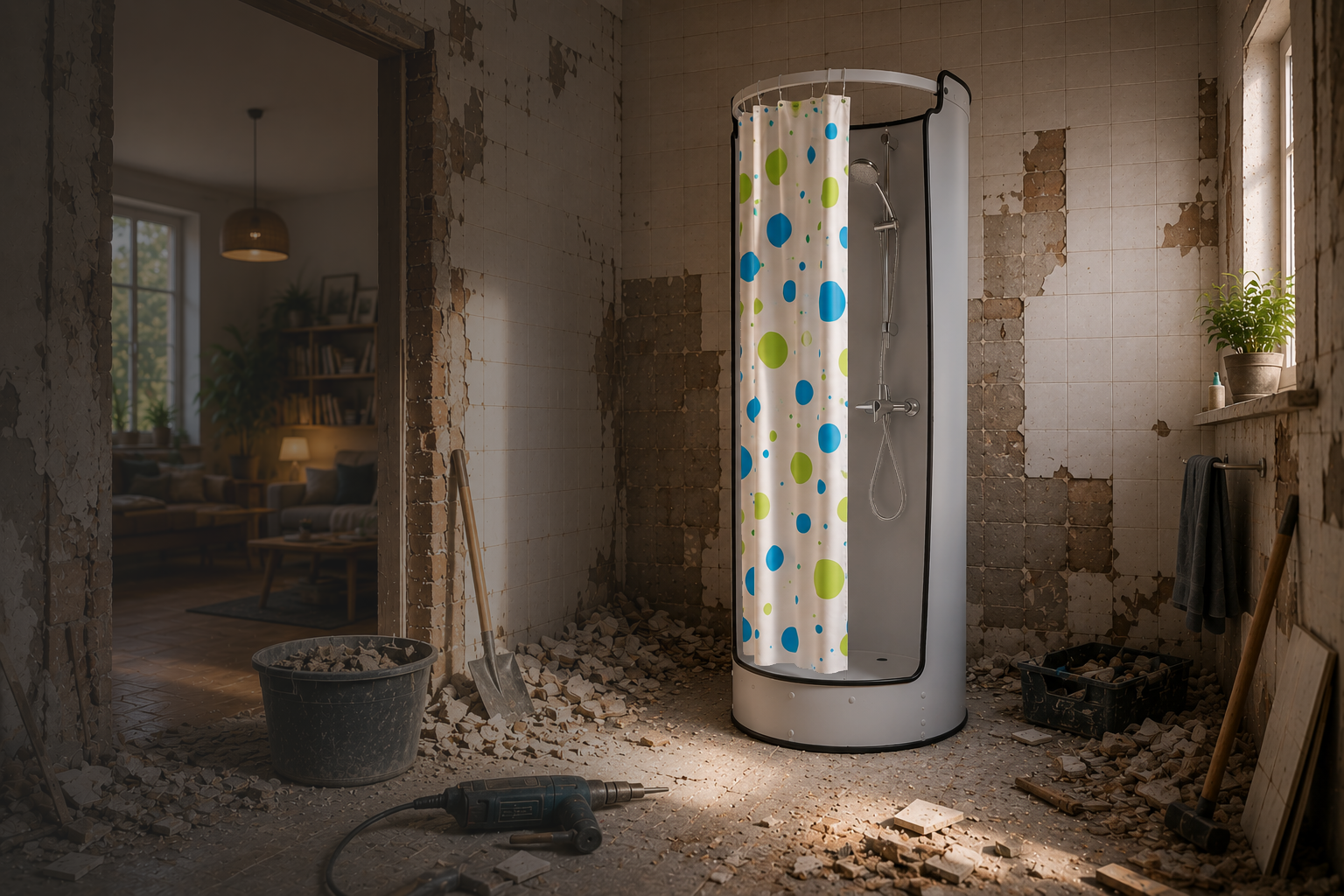 Washbox PURE die mobile Dusche mit der Standardausstattung.