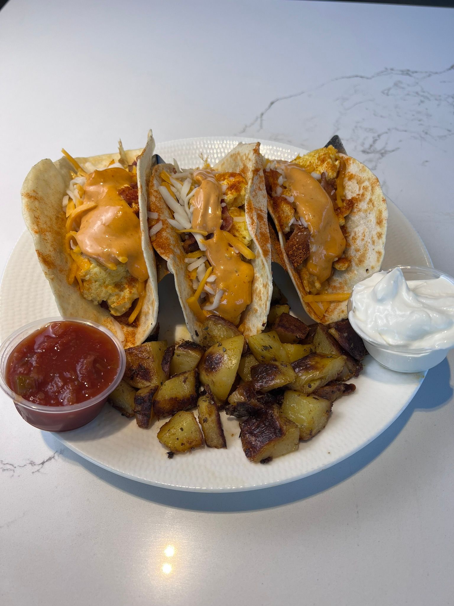 Egg, Bacon & Cheese Tacos